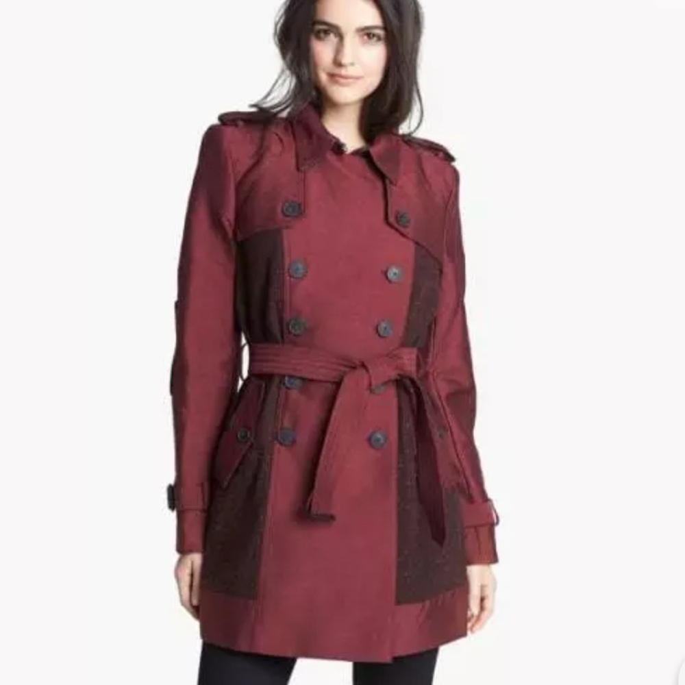 Red Sam Edelman double breasted trench coat